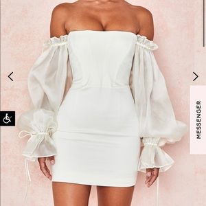 House of CB XS MARISA 
IVORY SATIN CORSET DRESS
